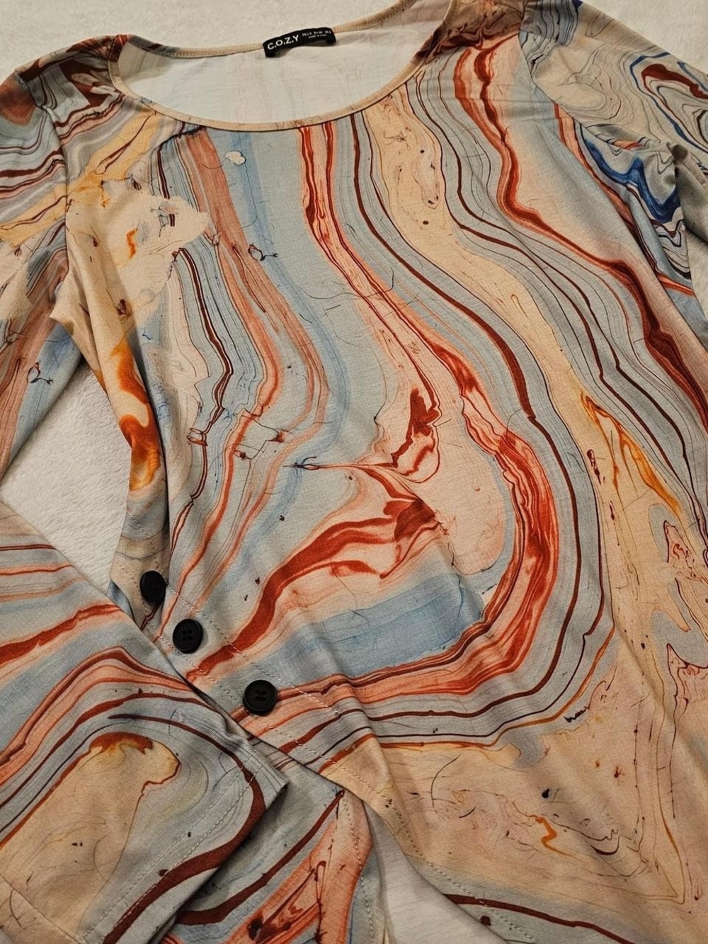 Marble-Print Women's Shirt